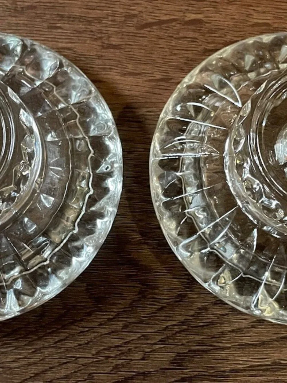 KIG Malaysia Vintage Lead Crystal Tea Light Holders set of 2